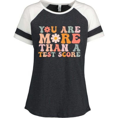 You Are More Than A Test Score Teacher Testing Day Enza Ladies Jersey Colorblock Tee