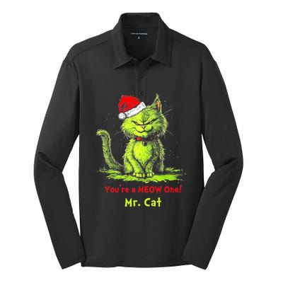 YouRe A Meow One Mr Cat Silk Touch Performance Long Sleeve Polo