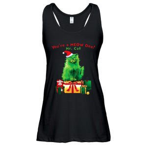 YouRe A Meow One Mr. Cat Christmas Holiday Ladies Essential Flowy Tank