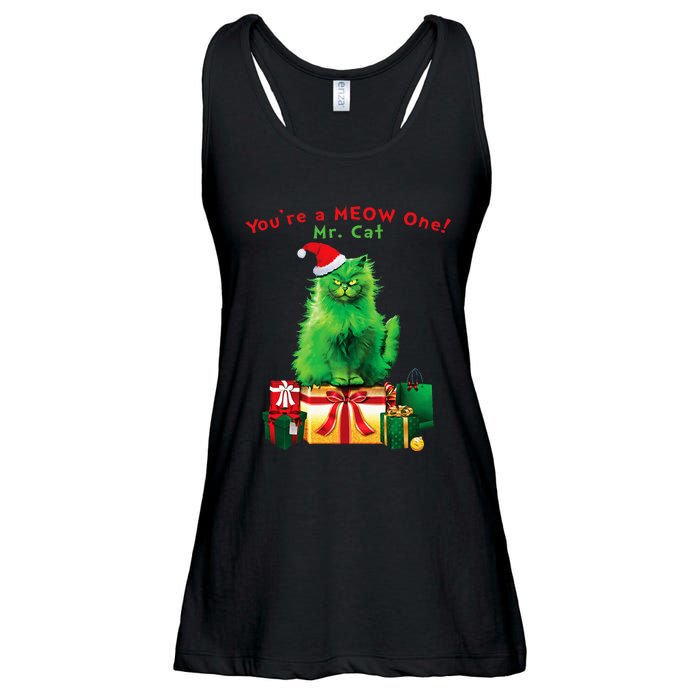 YouRe A Meow One Mr. Cat Christmas Holiday Ladies Essential Flowy Tank