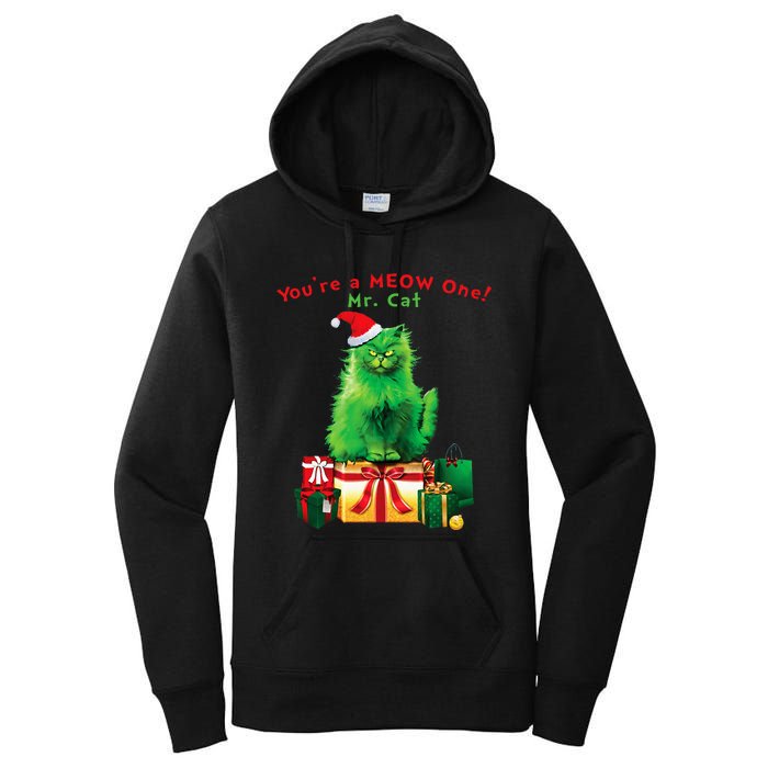 YouRe A Meow One Mr. Cat Christmas Holiday Women's Pullover Hoodie