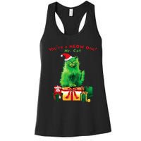 YouRe A Meow One Mr. Cat Christmas Holiday Women's Racerback Tank