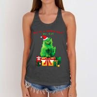 YouRe A Meow One Mr. Cat Christmas Holiday Women's Knotted Racerback Tank