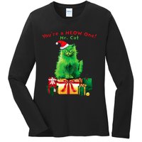 YouRe A Meow One Mr. Cat Christmas Holiday Ladies Long Sleeve Shirt