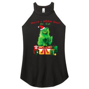 YouRe A Meow One Mr. Cat Christmas Holiday Women's Perfect Tri Rocker Tank