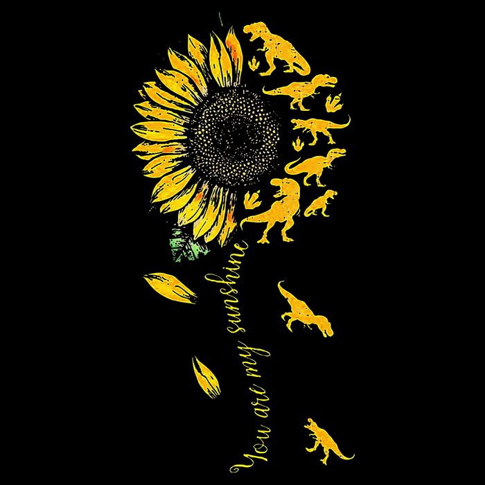 You Are My Sunshine Dinosaur T Rex Sunflower Cooling Performance Crew T-Shirt