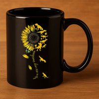 You Are My Sunshine Dinosaur T Rex Sunflower 11oz C Handle Ceramic Mug