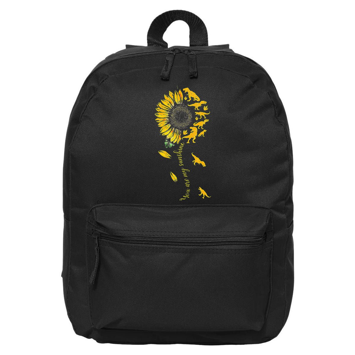 You Are My Sunshine Dinosaur T Rex Sunflower 16 in Basic Backpack