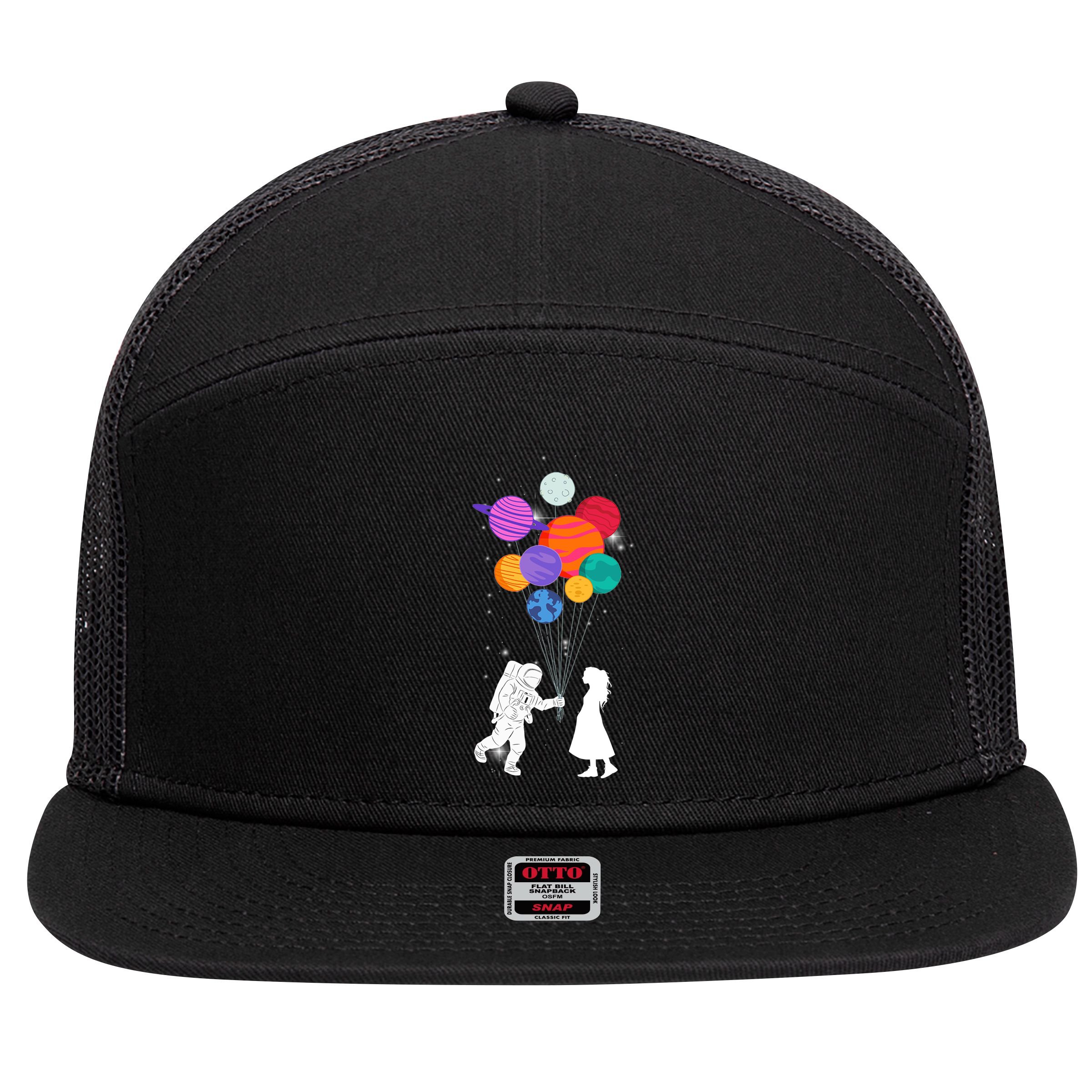 You Are My Universe Cute Space 7 Panel Mesh Trucker Snapback Hat