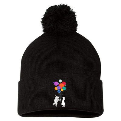 You Are My Universe Cute Space Pom Pom 12in Knit Beanie