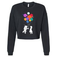 You Are My Universe Cute Space Cropped Pullover Crew