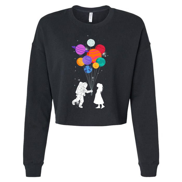 You Are My Universe Cute Space Cropped Pullover Crew