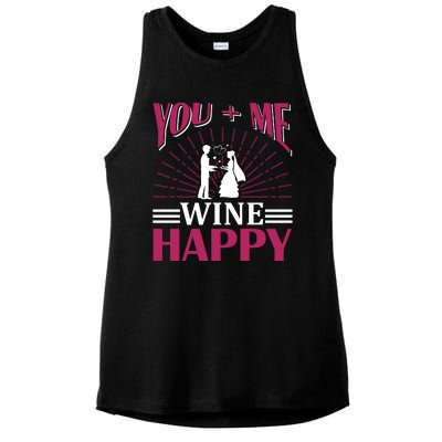 You And Me Wine Happy Ladies PosiCharge Tri-Blend Wicking Tank