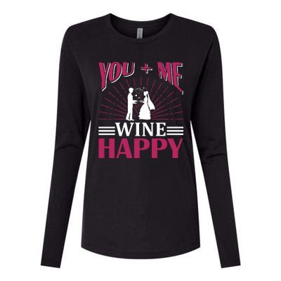 You And Me Wine Happy Womens Cotton Relaxed Long Sleeve T-Shirt