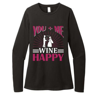 You And Me Wine Happy Womens CVC Long Sleeve Shirt