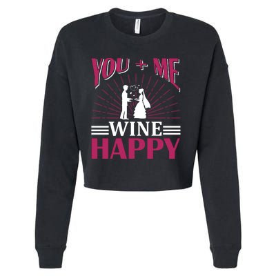 You And Me Wine Happy Cropped Pullover Crew