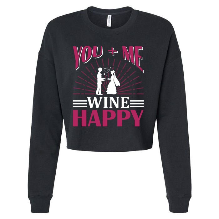 You And Me Wine Happy Cropped Pullover Crew