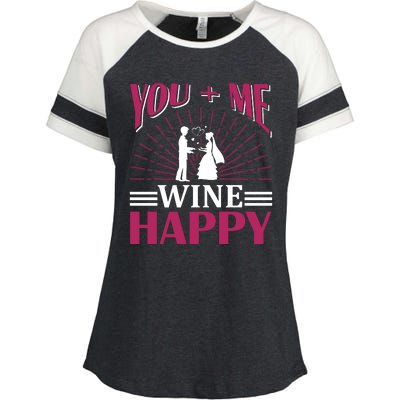 You And Me Wine Happy Enza Ladies Jersey Colorblock Tee