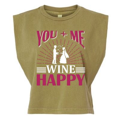 You And Me Wine Happy Garment-Dyed Women's Muscle Tee