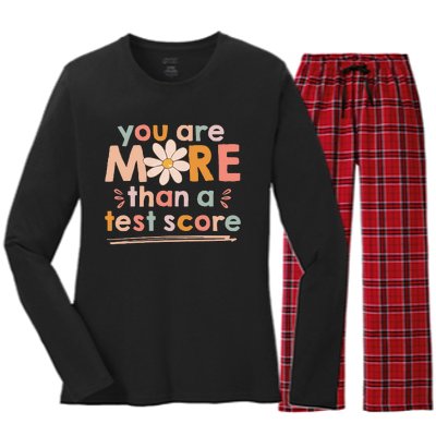 You Are More Than A Test Score Teacher Women's Long Sleeve Flannel Pajama Set 