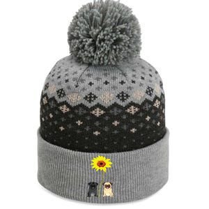 You Are My Sunshine Sunflower Pug Gift The Baniff Cuffed Pom Beanie