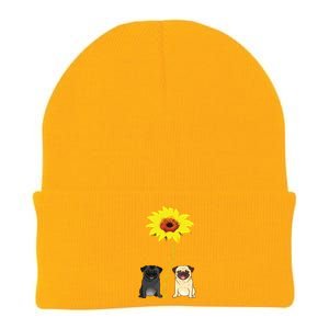 You Are My Sunshine Sunflower Pug Gift Knit Cap Winter Beanie