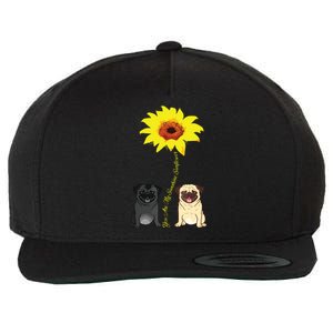 You Are My Sunshine Sunflower Pug Gift Wool Snapback Cap