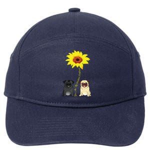 You Are My Sunshine Sunflower Pug Gift 7-Panel Snapback Hat