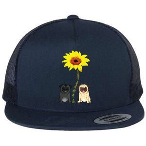 You Are My Sunshine Sunflower Pug Gift Flat Bill Trucker Hat