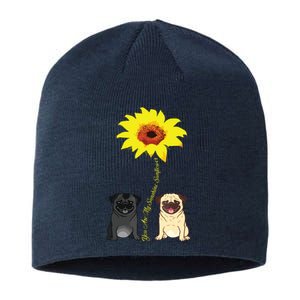 You Are My Sunshine Sunflower Pug Gift Sustainable Beanie