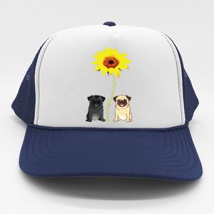 You Are My Sunshine Sunflower Pug Gift Trucker Hat