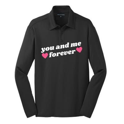 You And Me Forever Heart Silk Touch Performance Long Sleeve Polo