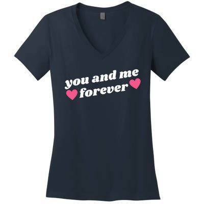 You And Me Forever Heart Women's V-Neck T-Shirt