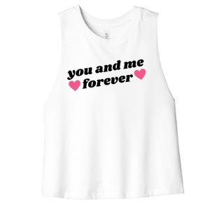 You And Me Forever Heart Women's Racerback Cropped Tank