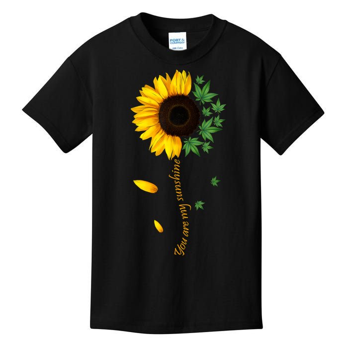 You Are My Sunshine Weed Sunflower Women Marijuana 420 Smoker Kids T-Shirt