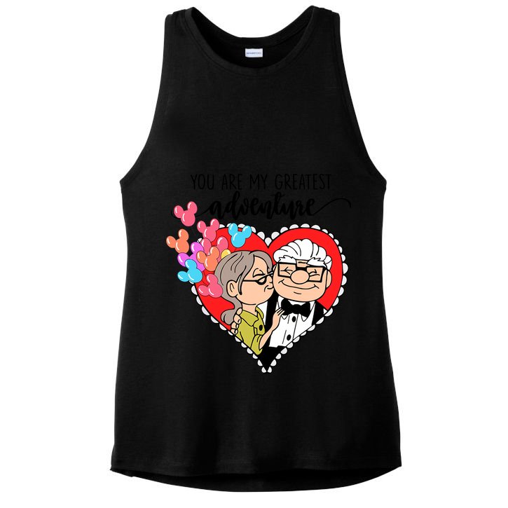 You Are My Greatest Adventure His Carl Her Ellie Happy Valentine's Day Ladies PosiCharge Tri-Blend Wicking Tank