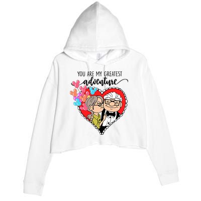 You Are My Greatest Adventure His Carl Her Ellie Happy Valentine's Day Crop Fleece Hoodie
