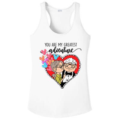 You Are My Greatest Adventure His Carl Her Ellie Happy Valentine's Day Ladies PosiCharge Competitor Racerback Tank