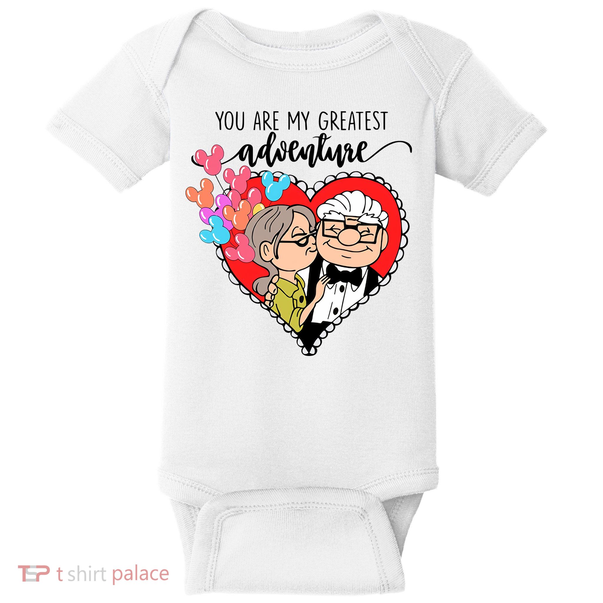 You Are My Greatest Adventure His Carl Her Ellie Happy Valentine's Day Baby Bodysuit