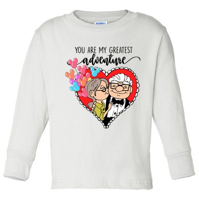 You Are My Greatest Adventure His Carl Her Ellie Happy Valentine's Day Toddler Long Sleeve Shirt