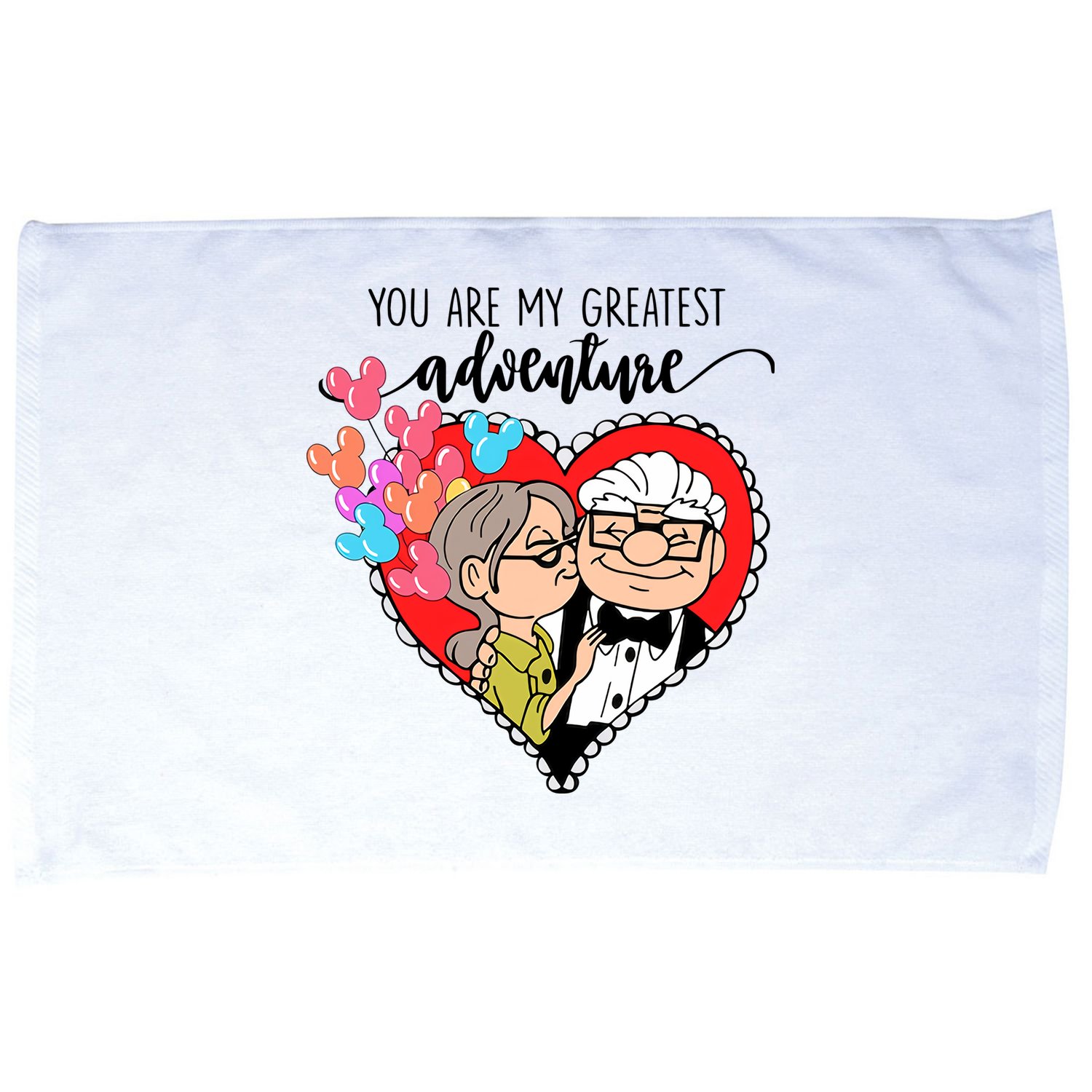 You Are My Greatest Adventure His Carl Her Ellie Happy Valentine's Day Microfiber Hand Towel