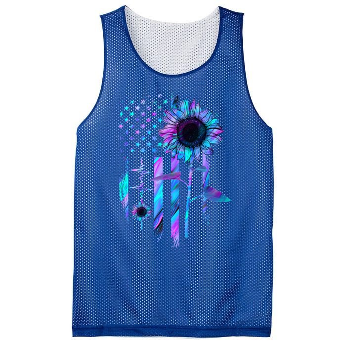 You Are My Sunshine Sunflower American Flag Usa Patriotic Gift Mesh Reversible Basketball Jersey Tank