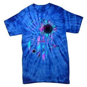 You Are My Sunshine Sunflower American Flag Usa Patriotic Gift Tie-Dye T-Shirt