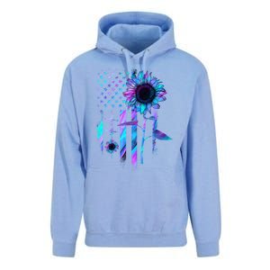 You Are My Sunshine Sunflower American Flag Usa Patriotic Gift Unisex Surf Hoodie