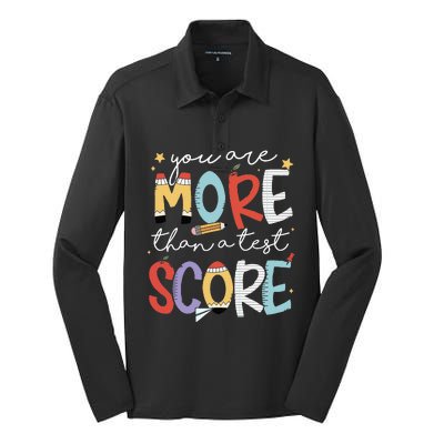 You Are More Than A Test Score Test Day Silk Touch Performance Long Sleeve Polo