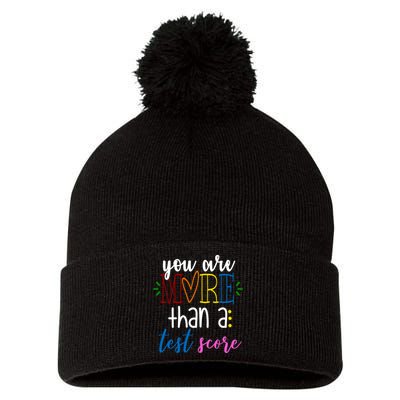 You Are More Than A Test Score Pom Pom 12in Knit Beanie