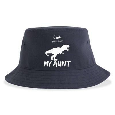 Your Aunt My Aunt Funny Lizard Cute Auntie Dinosaur Family Sustainable Bucket Hat