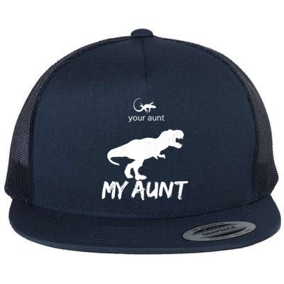 Your Aunt My Aunt Funny Lizard Cute Auntie Dinosaur Family Flat Bill Trucker Hat