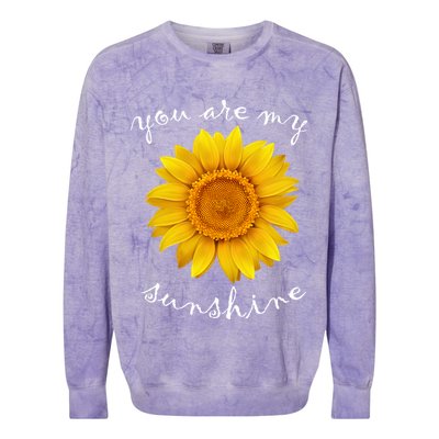 You Are My Sunshine Sunflower Colorblast Crewneck Sweatshirt