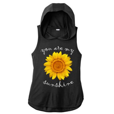 You Are My Sunshine Sunflower Ladies PosiCharge Tri-Blend Wicking Draft Hoodie Tank